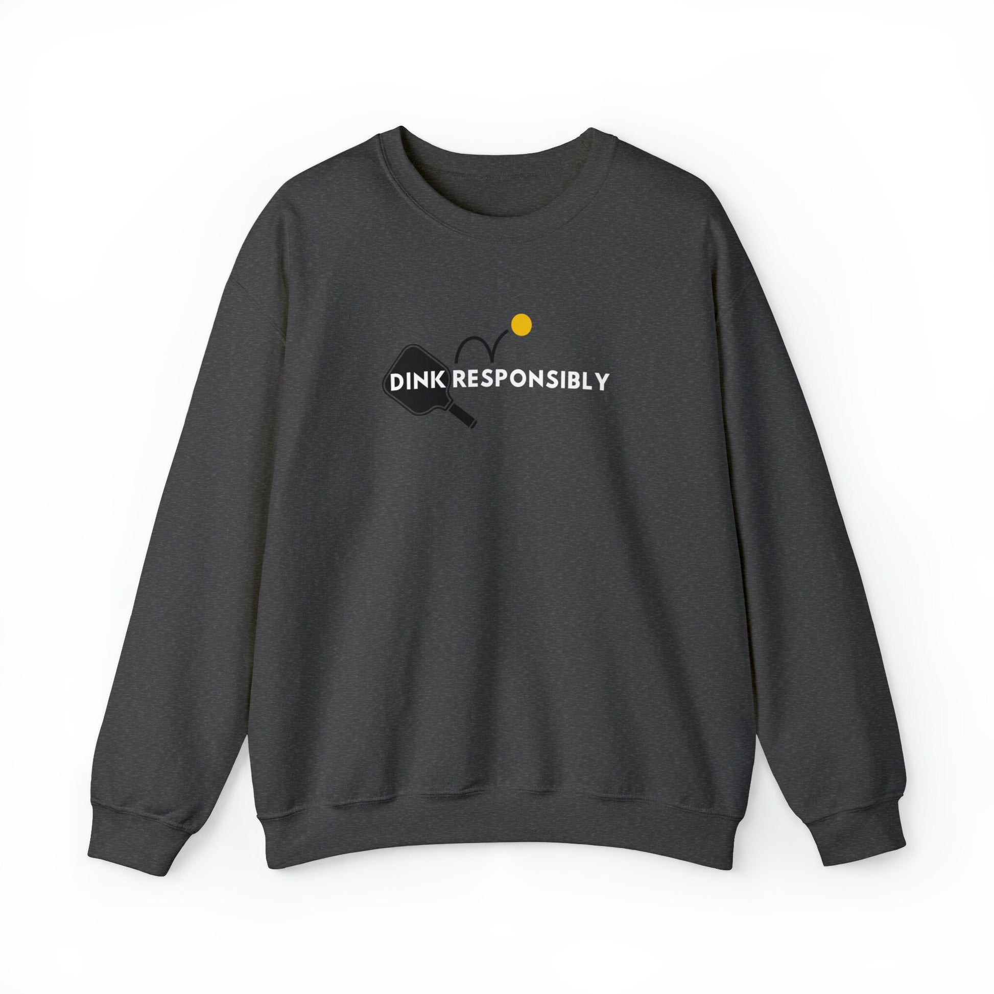 Dink Responsibly Unisex Heavy Blend™ Crewneck Sweatshirt | Punny Pickleball Sweater | Women's Pickleball Sweatshirt Clothing