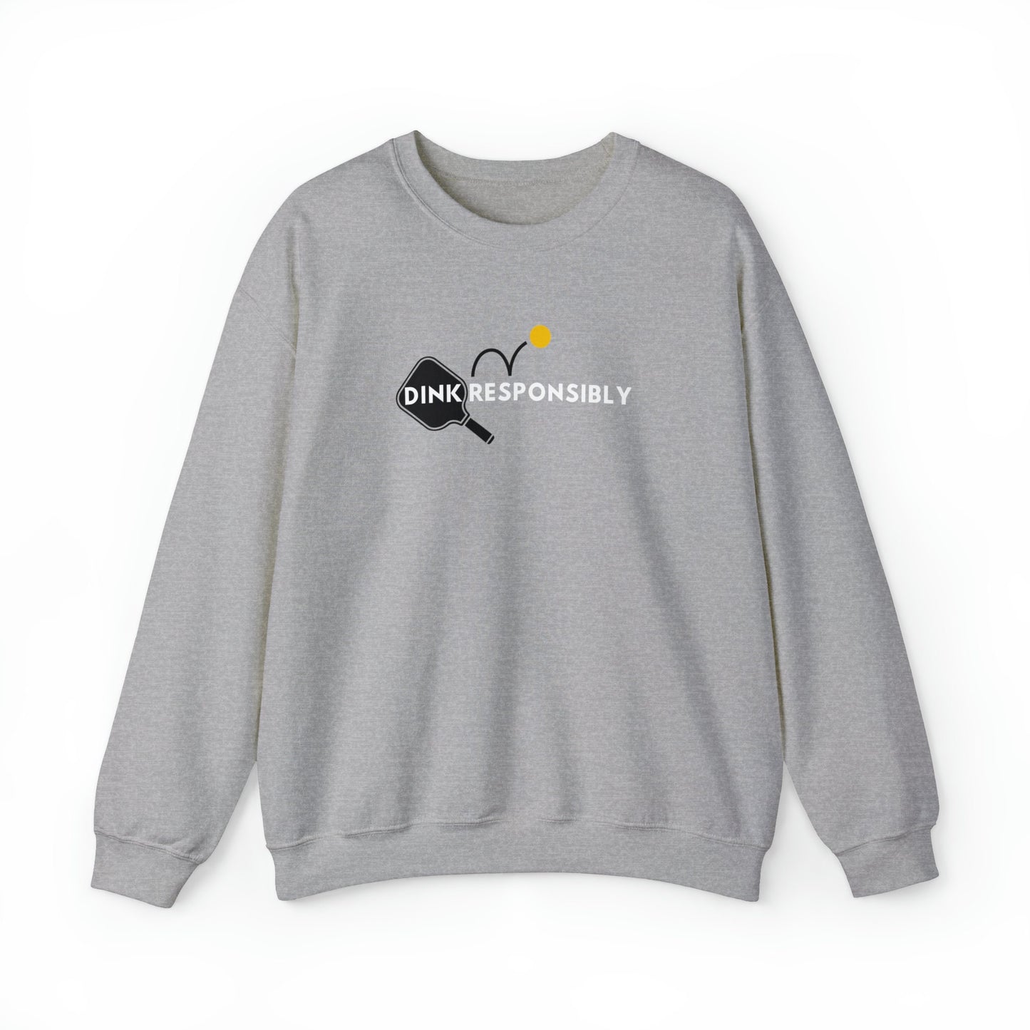 Dink Responsibly Unisex Heavy Blend™ Crewneck Sweatshirt | Punny Pickleball Sweater | Women's Pickleball Sweatshirt Clothing