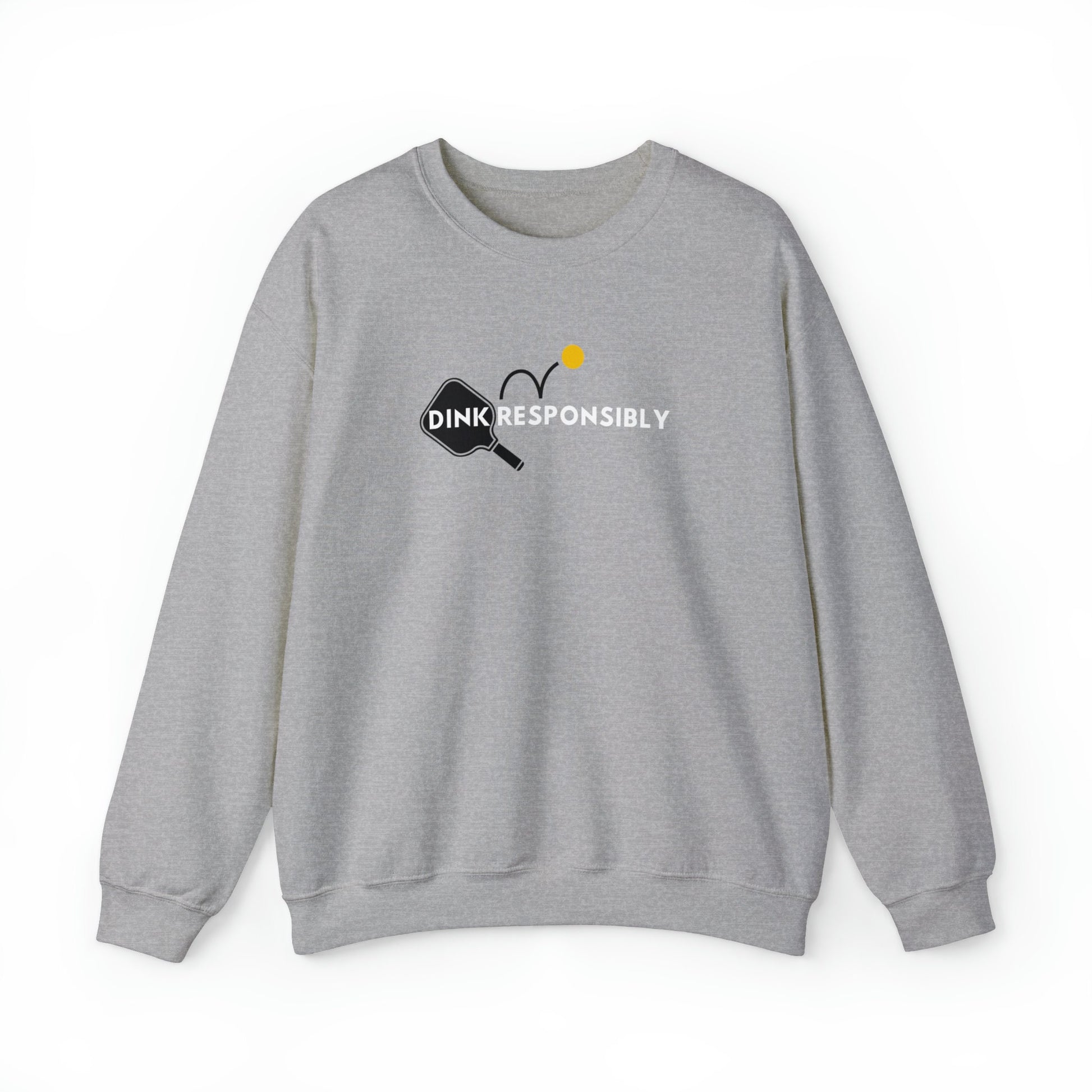Dink Responsibly Unisex Heavy Blend™ Crewneck Sweatshirt | Punny Pickleball Sweater | Women's Pickleball Sweatshirt Clothing