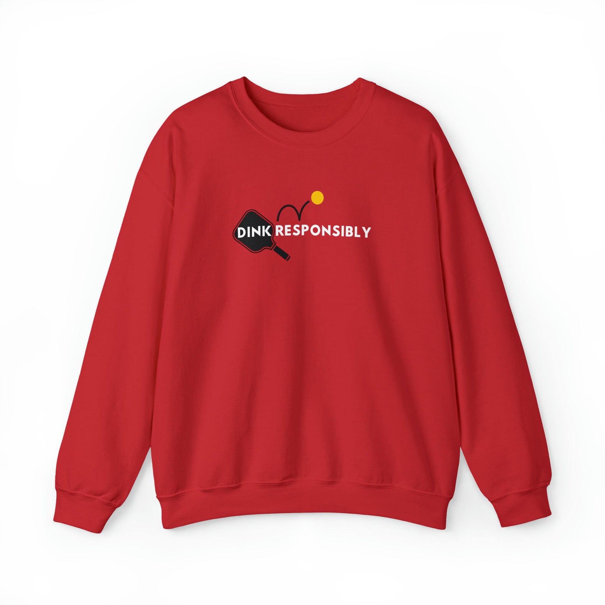 Dink Responsibly Unisex Heavy Blend™ Crewneck Sweatshirt | Punny Pickleball Sweater | Women's Pickleball Sweatshirt Clothing
