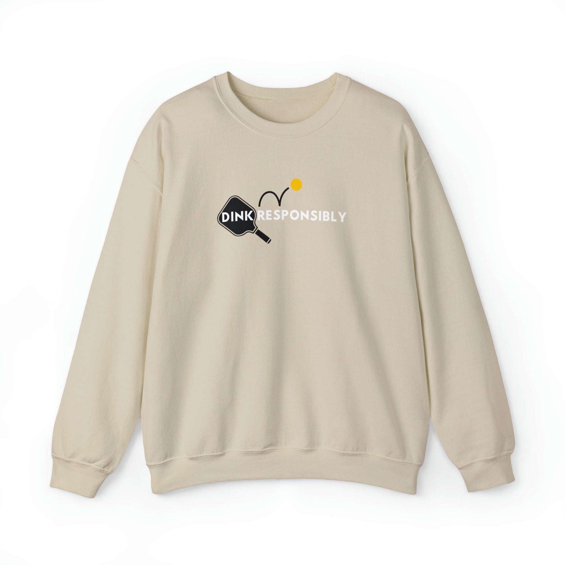 Dink Responsibly Unisex Heavy Blend™ Crewneck Sweatshirt | Punny Pickleball Sweater | Women's Pickleball Sweatshirt Clothing