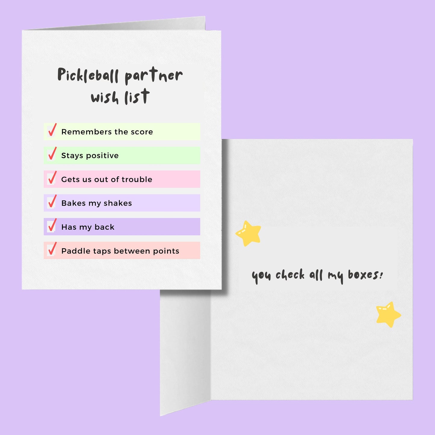 Pickleball Partner Wish List Greeting Card