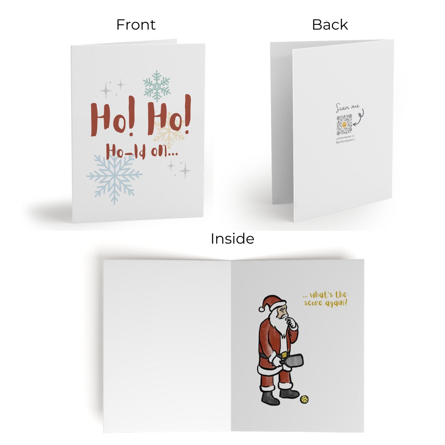 Ho! Ho! Ho-ld On What's the Score Again? Christmas Pickleball Greeting Card