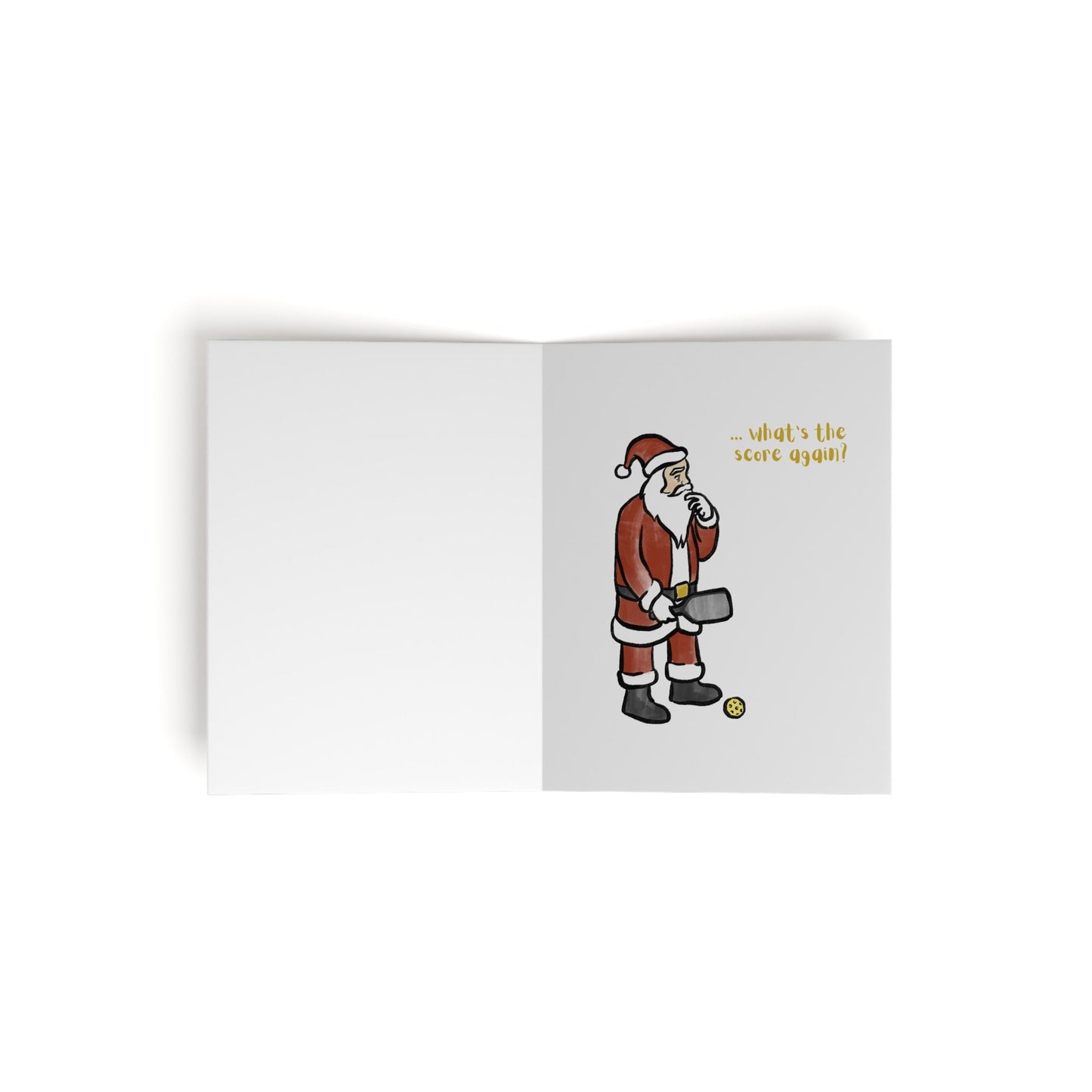 Ho! Ho! Ho-ld On What's the Score Again? Christmas Pickleball Greeting Card