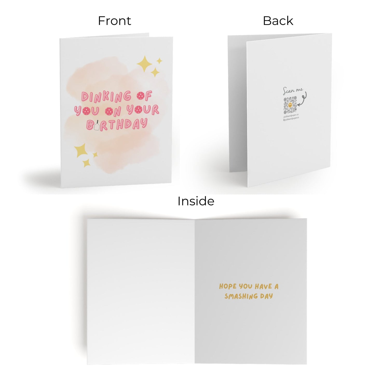 Dinking of You on Your Birthday Pickleball Greeting Card