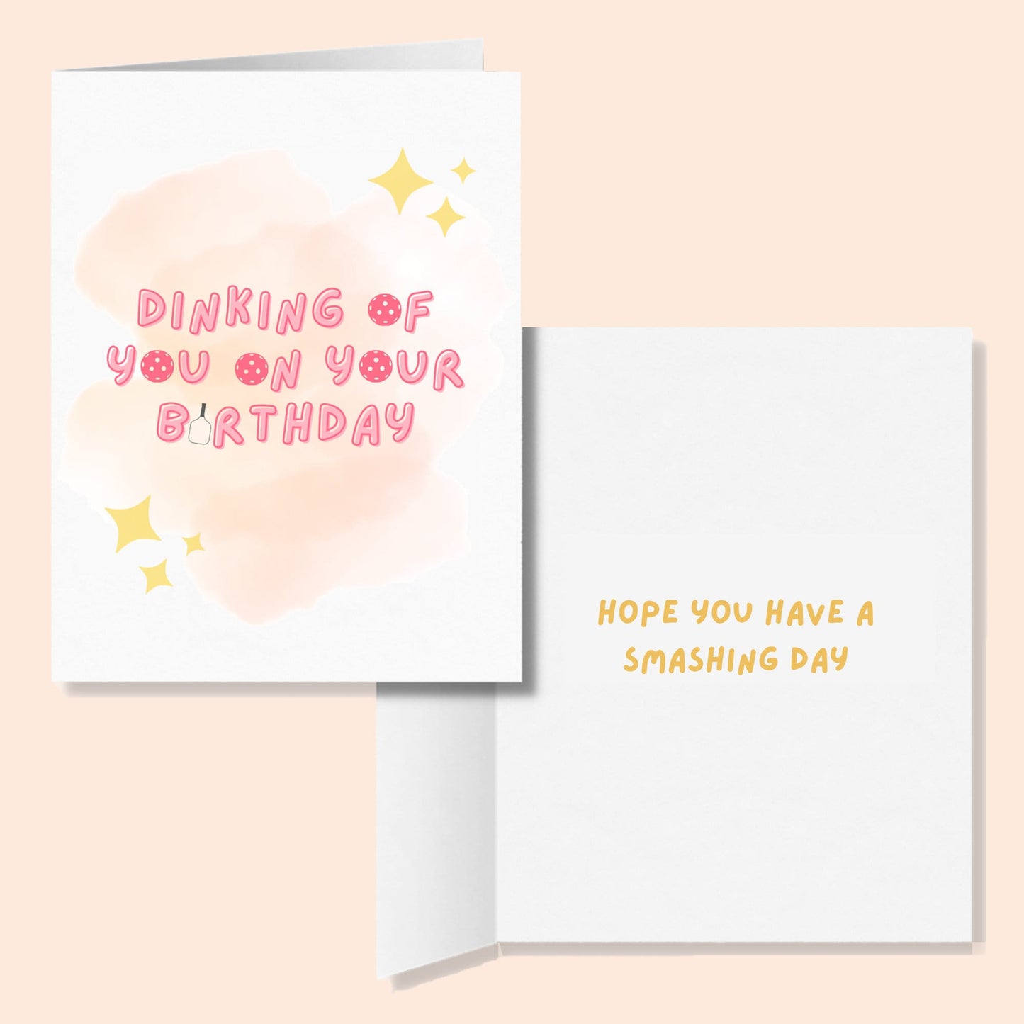 Dinking of You on Your Birthday Pickleball Greeting Card