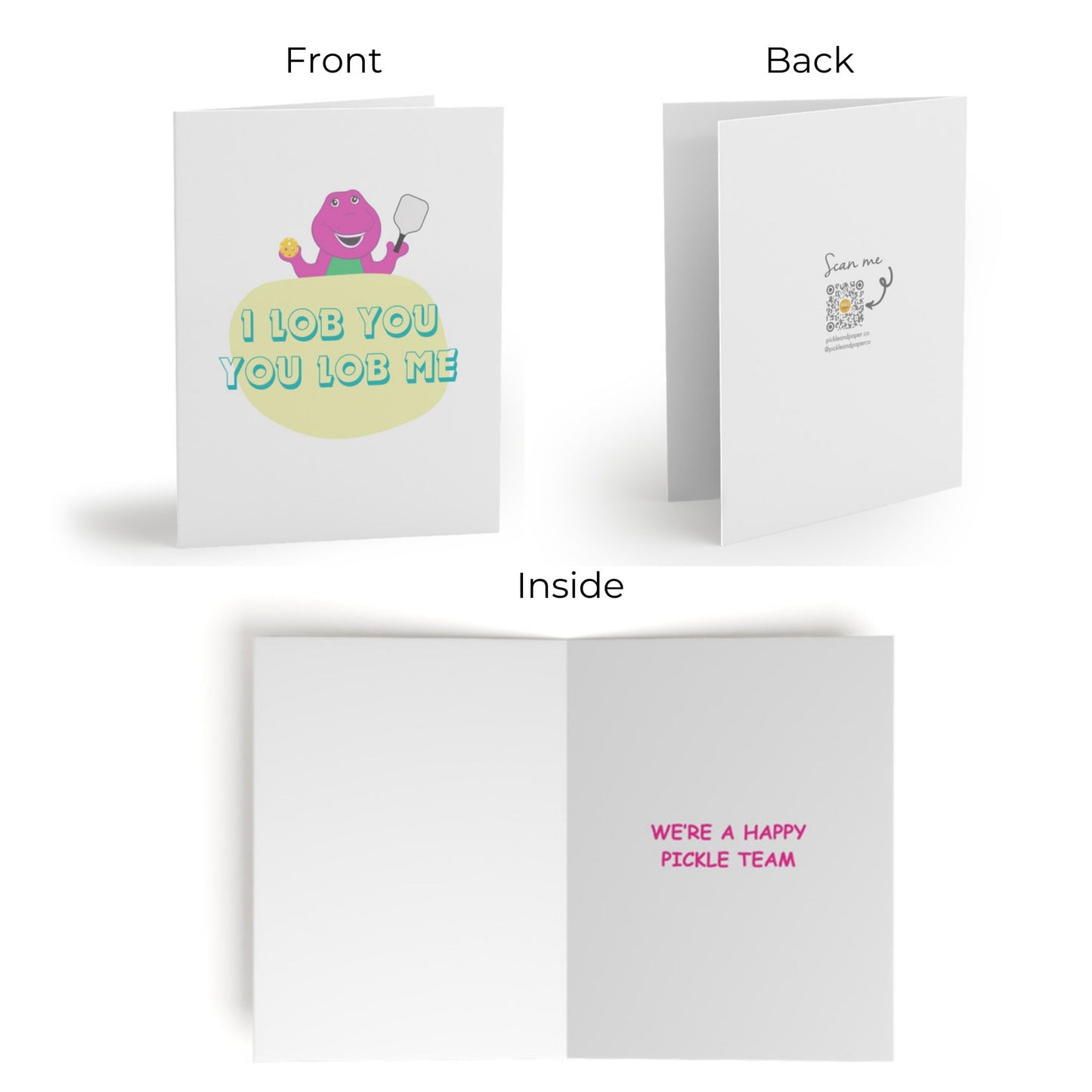 I Lob You, You Lob Me Pickleball Greeting Card