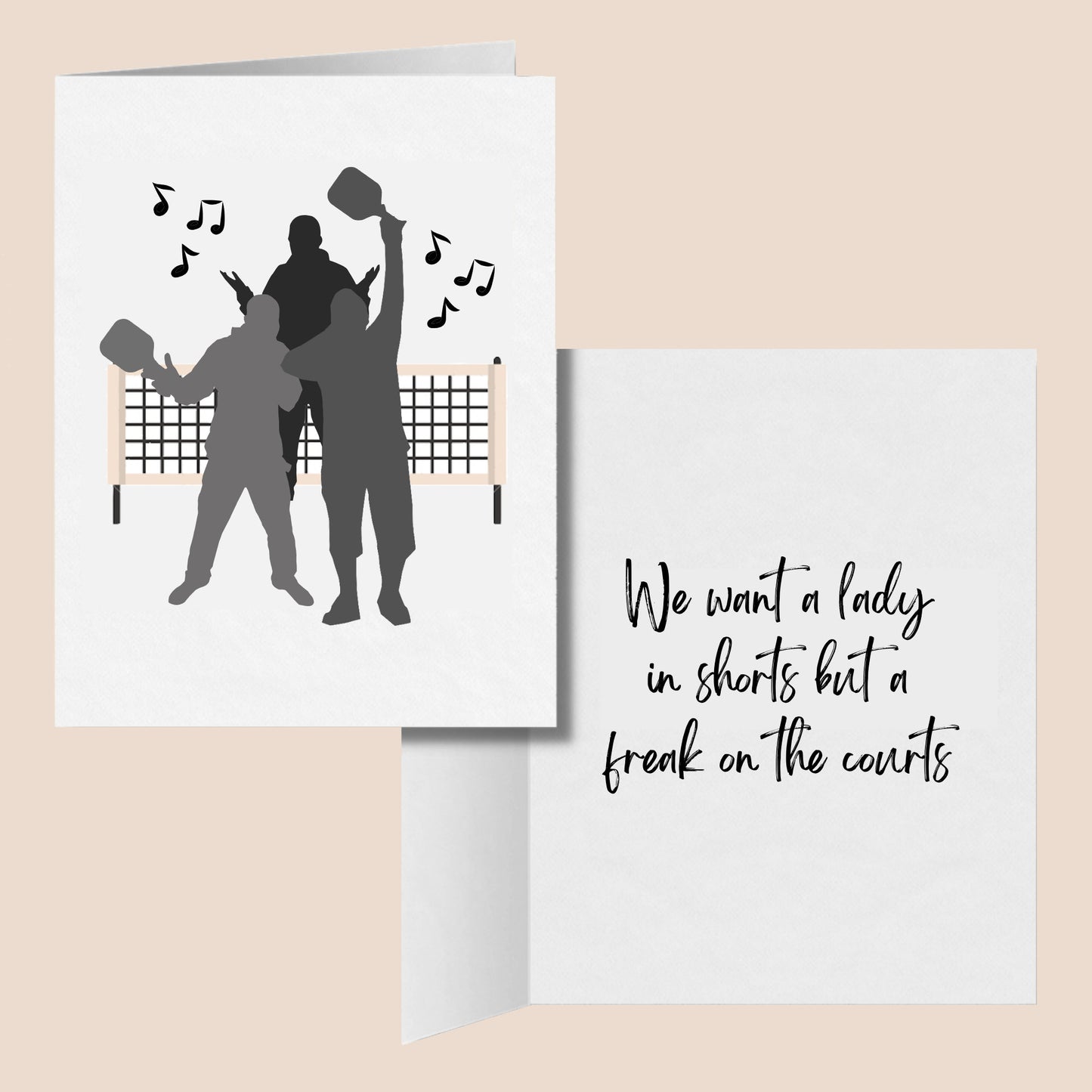 Lady in Shorts But a Freak on the Court Pickleball Greeting Card