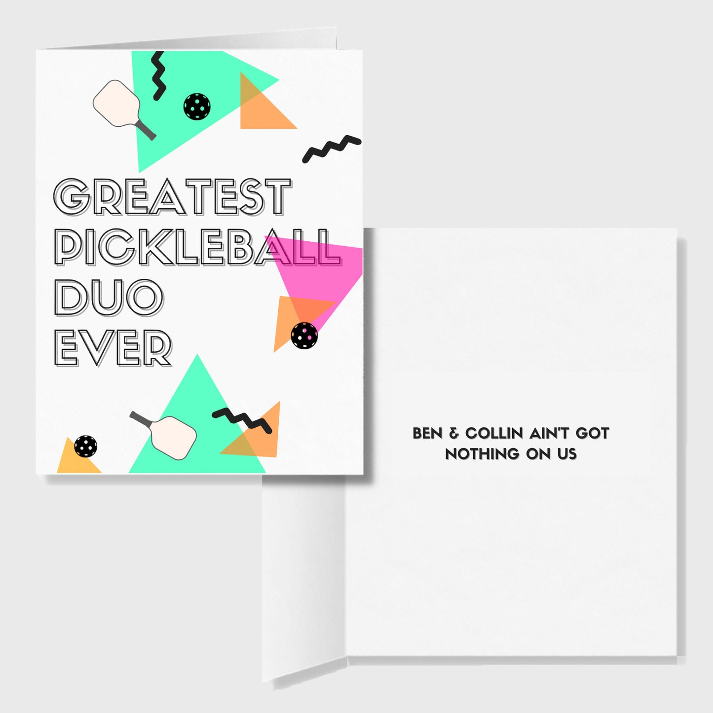 Greatest Pickleball Duo Ever Modern Retro Greeting Card