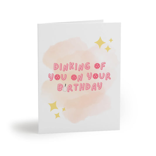 Dinking of You on Your Birthday Pickleball Greeting Card