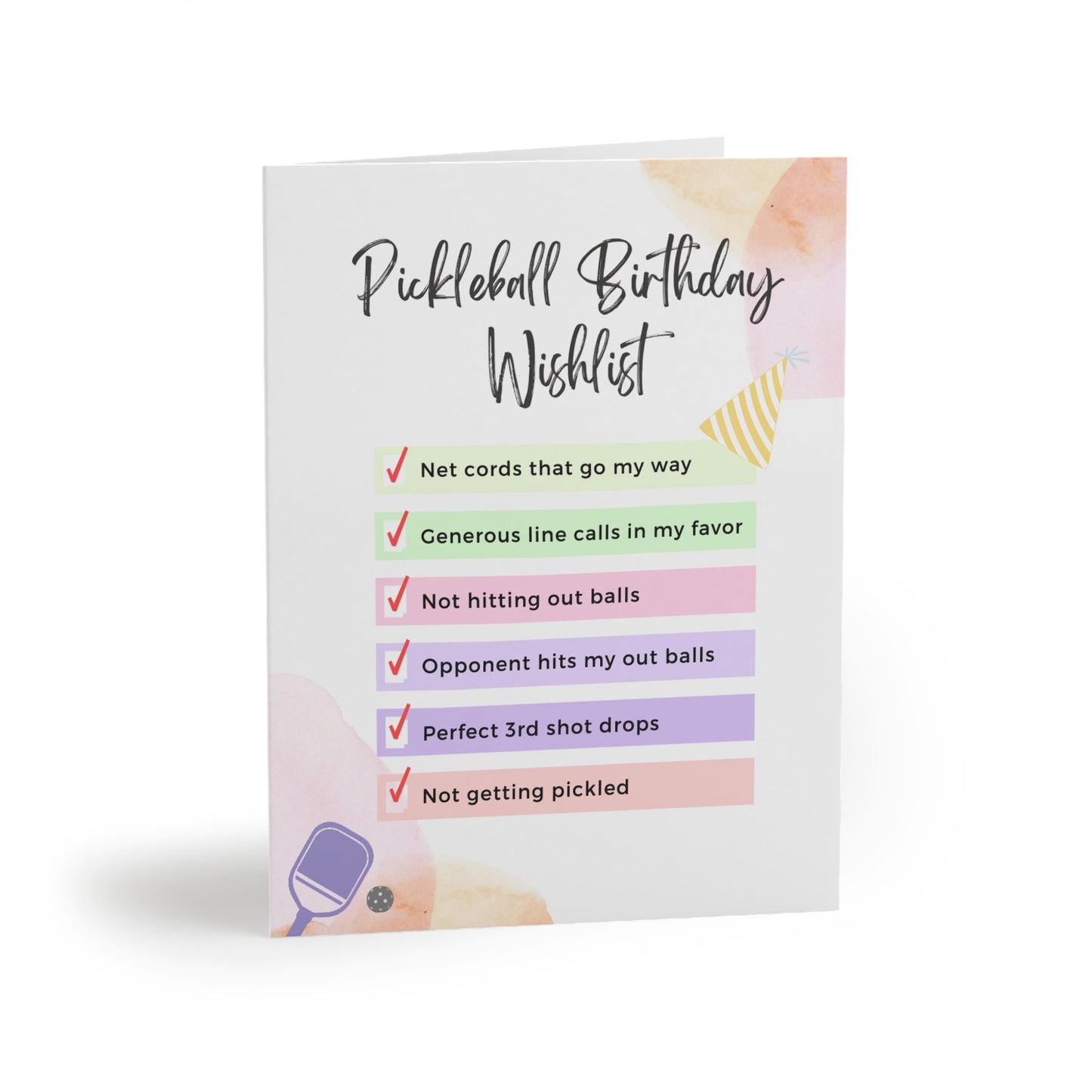 Pickleball Birthday Wishlist Greeting Card