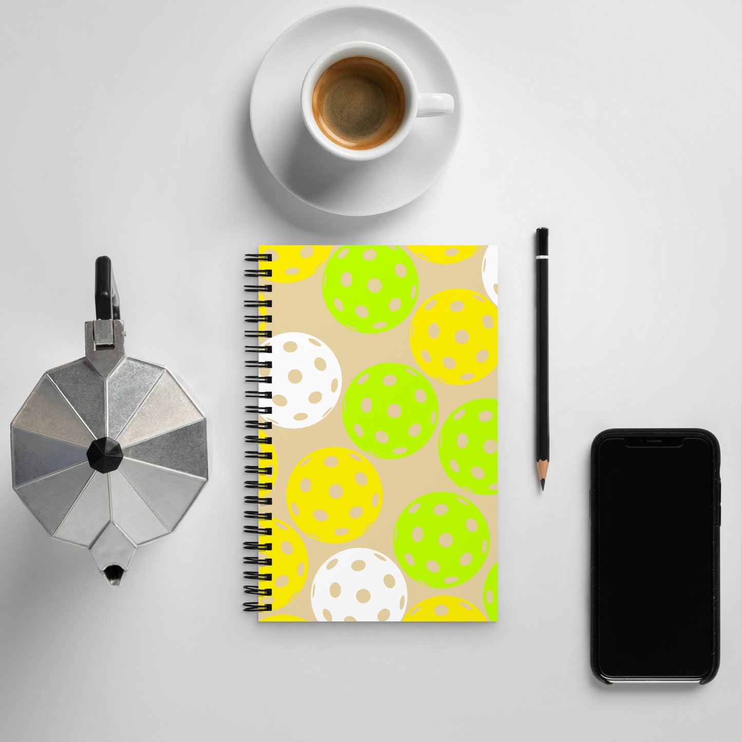 Fun Pickleball Spiral Dotted Notebook Journal