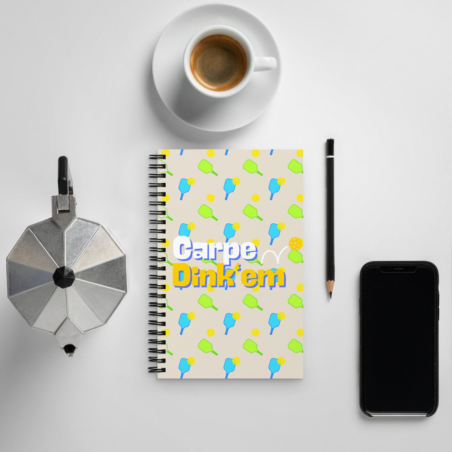 Carpe Dink'em Spiral Pickleball Notebook Journal